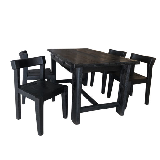 Bộ bàn 4 ghế sồi giả cổ - Hình ảnh 2