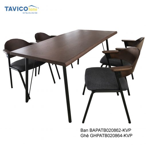 Bộ bàn 4 ghế RIDEL – gỗ tần bì màu nâu