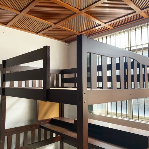 Giường tầng kết hợp bàn học AUDREY - Gỗ sồi màu nâu cà phê - Hình ảnh 2
