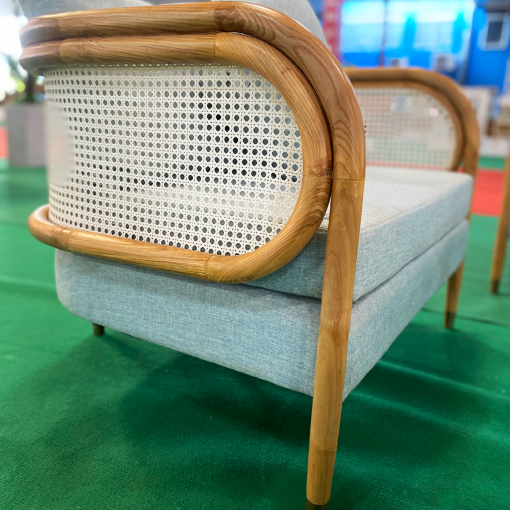 Bộ Sofa VC-044 - Gỗ tần bì đệm nỉ màu xanh - Hình ảnh 4