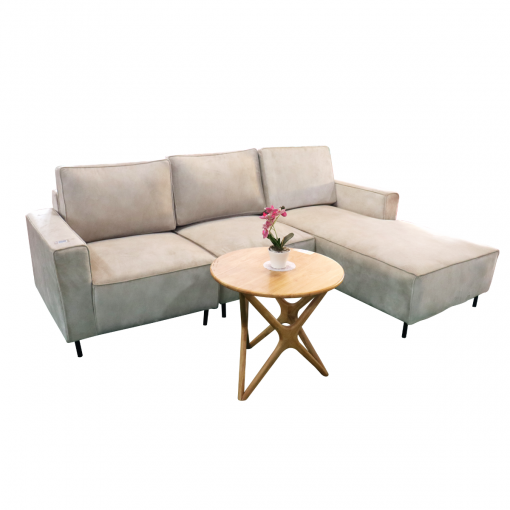 Bộ Sofa Góc L - Khung gỗ bọc nỉ màu da