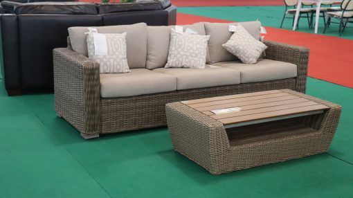 Bộ sofa mây nệm màu xám