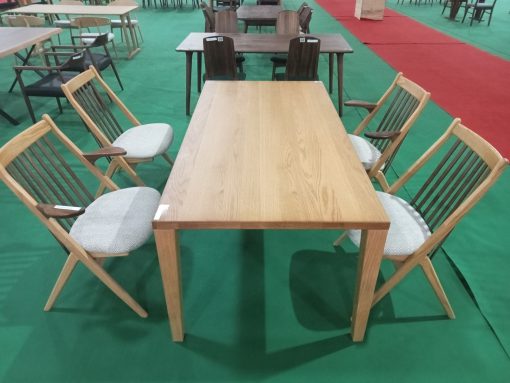 Bộ bàn ăn sồi + óc chó Mỹ