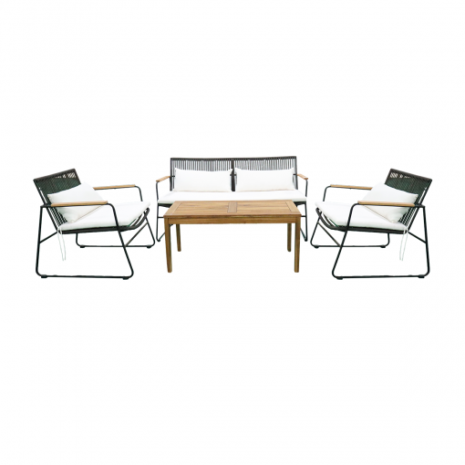Bộ sofa Chile - Đan dây đen đệm trắng